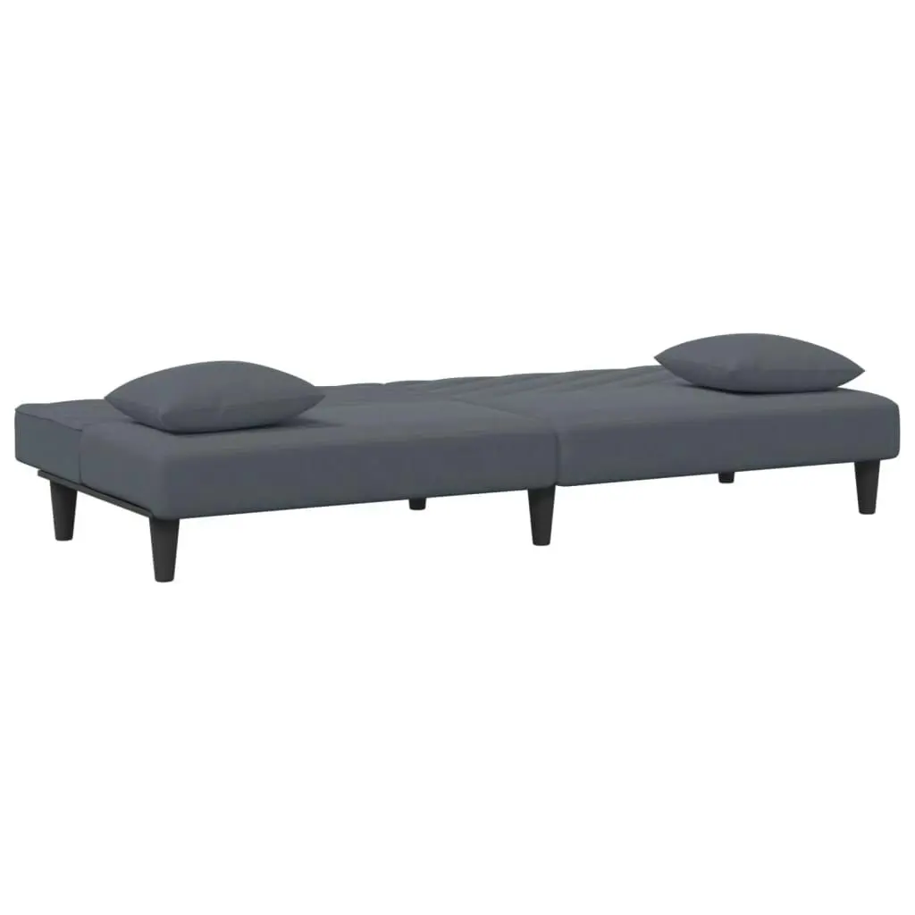 2 Piece Sofa Set with Pillows Dark Grey Velvet 3216263