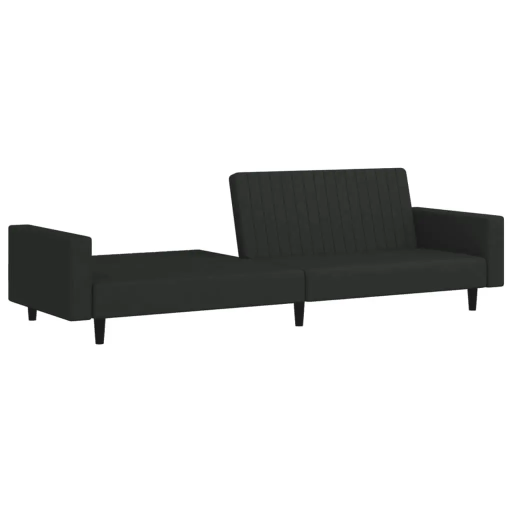 2-Seater Sofa Bed Black Velvet 375943