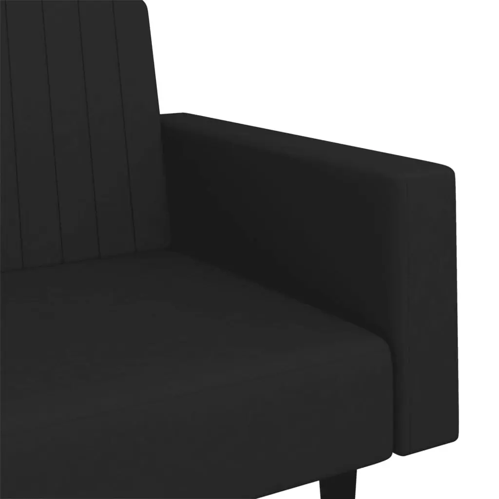 2-Seater Sofa Bed Black Velvet 375943