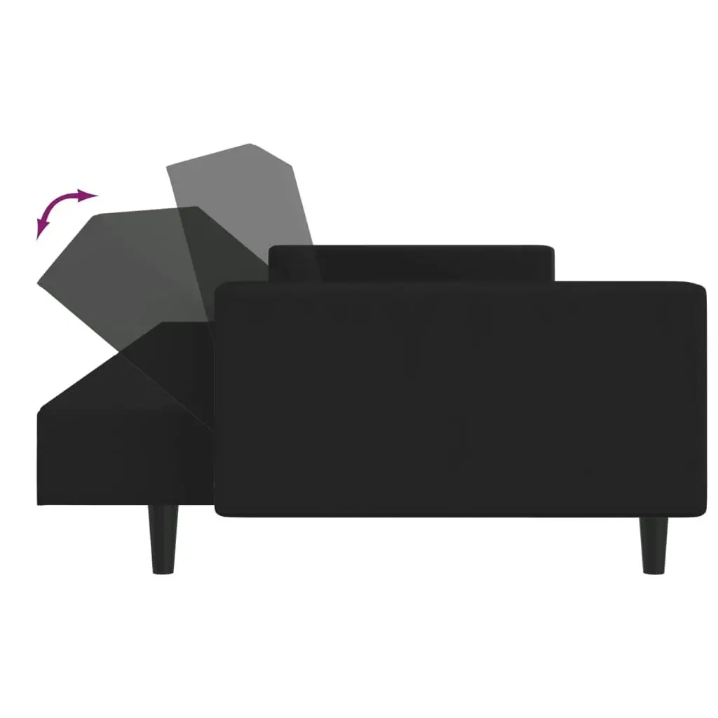 2-Seater Sofa Bed Black Velvet 375943