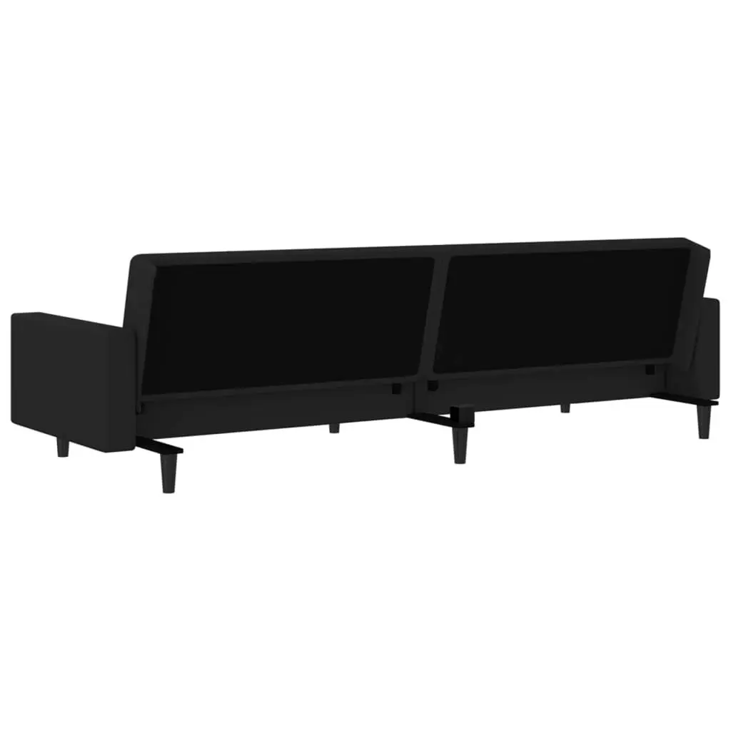 2-Seater Sofa Bed Black Velvet 375943