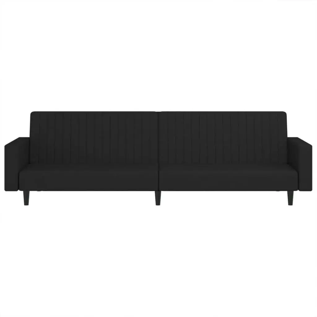 2-Seater Sofa Bed Black Velvet 375943