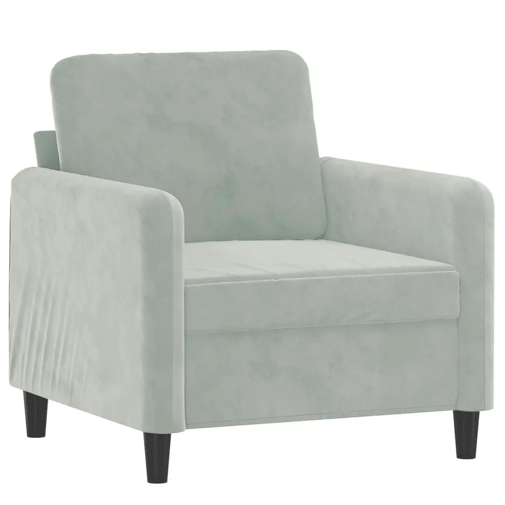 3 Piece Sofa Set Light Grey Velvet 3201934