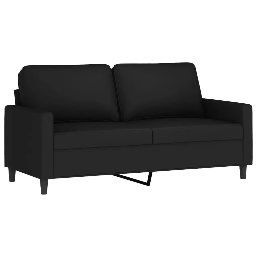 3 Piece Sofa Set with Cushions Black Velvet 3201511