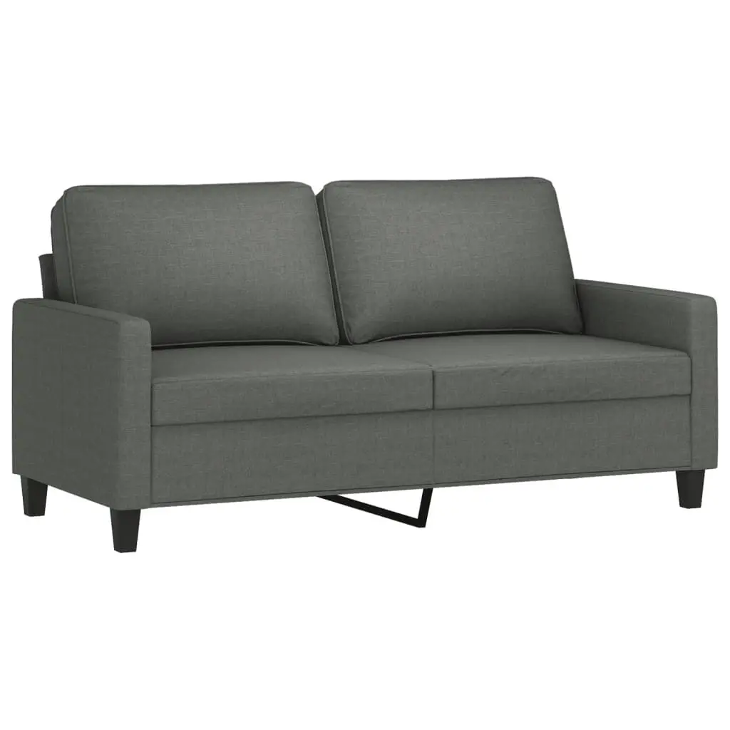 3 Piece Sofa Set with Cushions Dark Grey Fabric 3201453