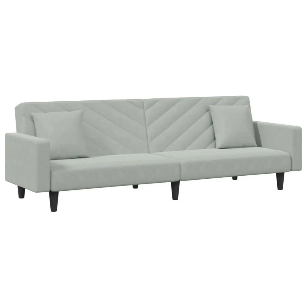 2 Piece Sofa Set with Pillows Light Grey Velvet 3216268