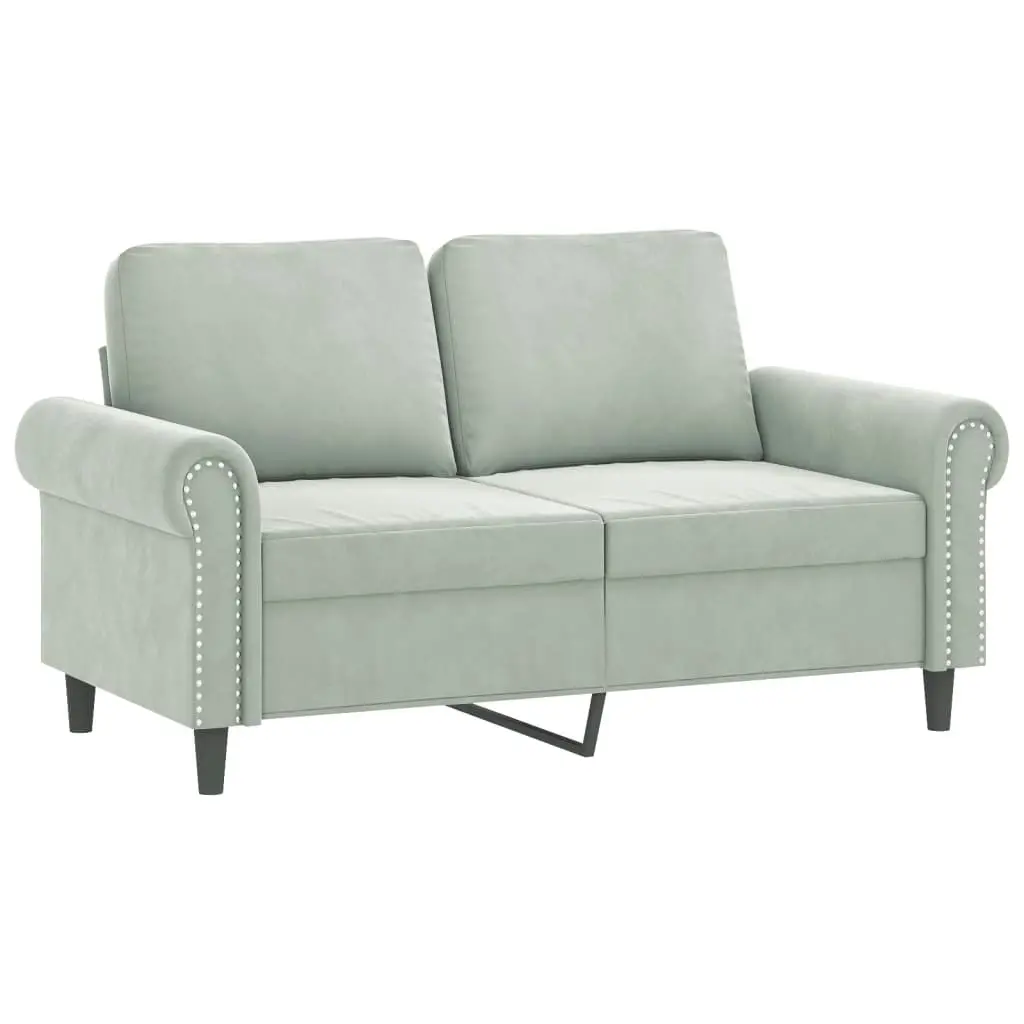 3 Piece Sofa Set with Cushions Light Grey Velvet 3202260