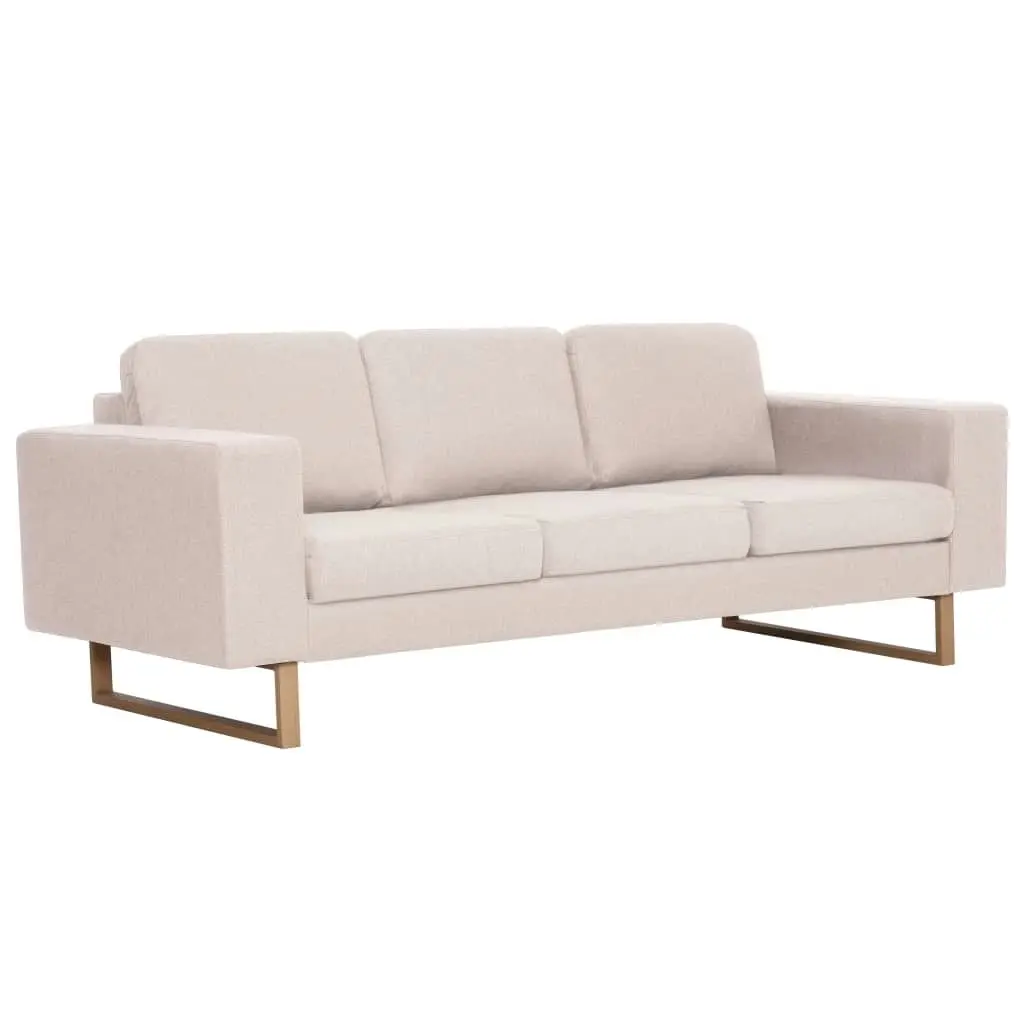 2 Piece Sofa Set Fabric Cream 276859