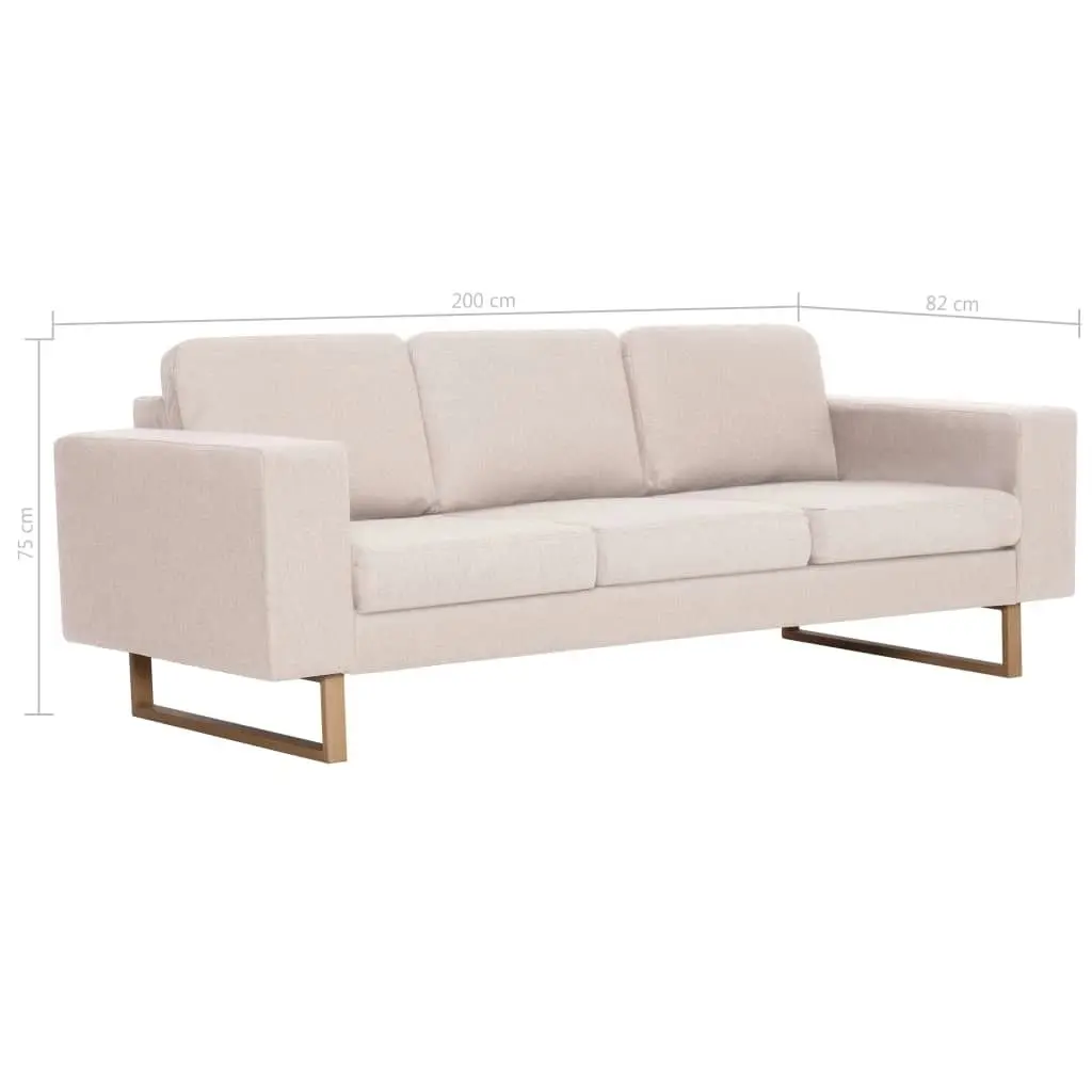 2 Piece Sofa Set Fabric Cream 276859