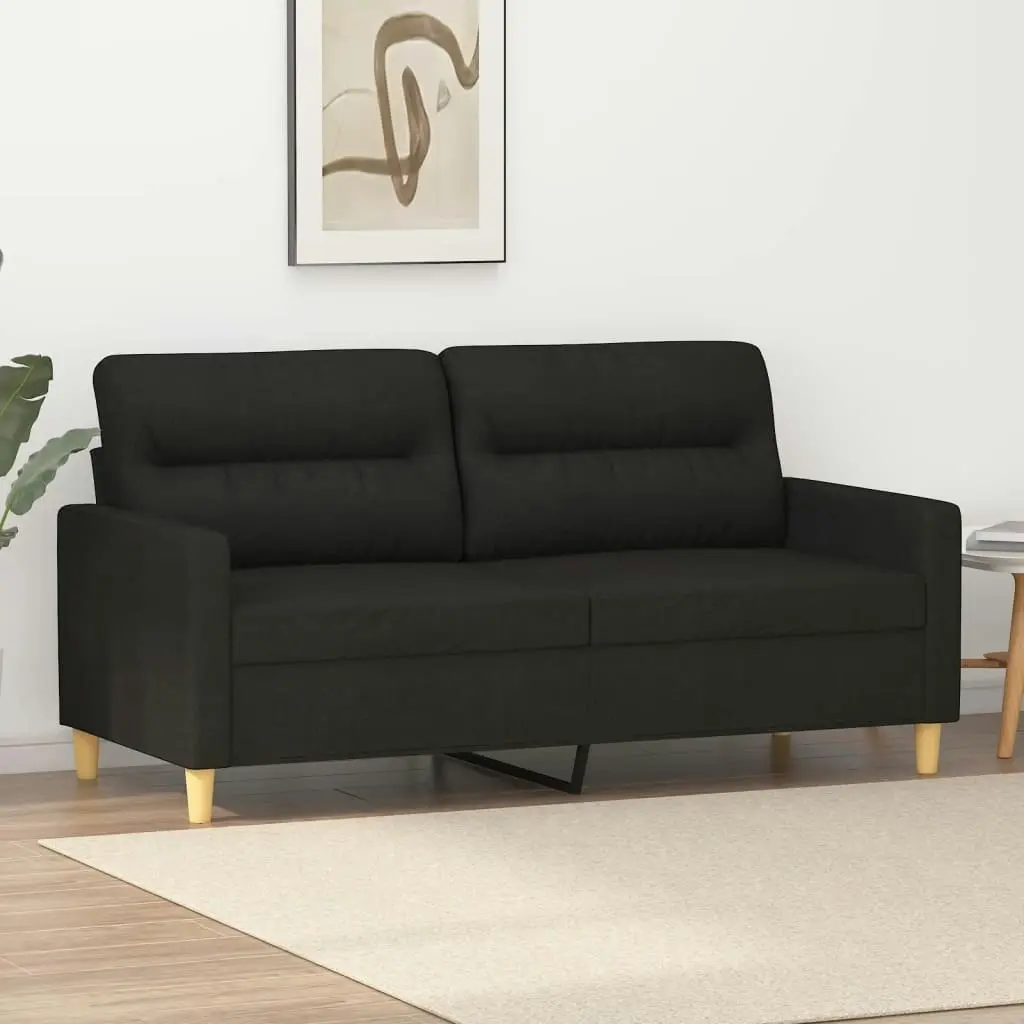 2-Seater Sofa Black 140 cm Fabric 359239