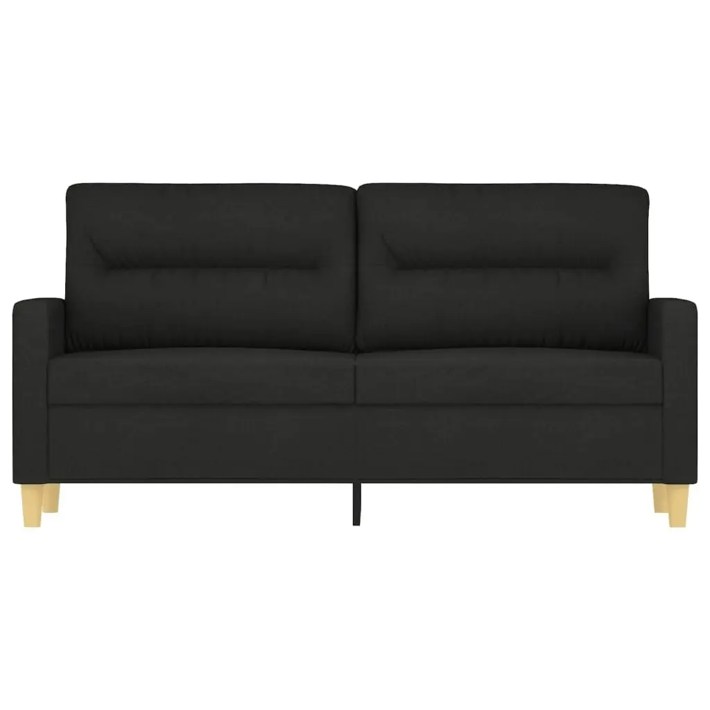 2-Seater Sofa Black 140 cm Fabric 359239