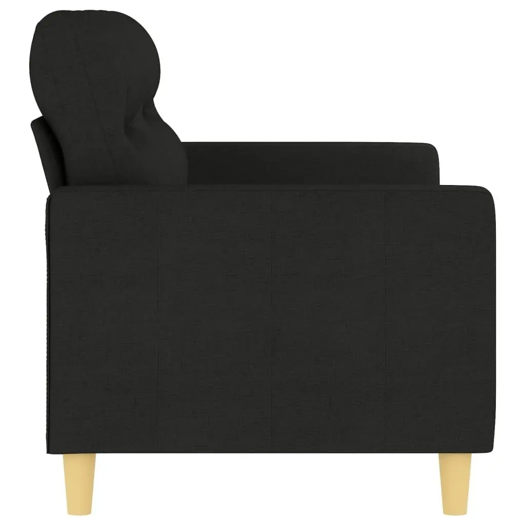 2-Seater Sofa Black 140 cm Fabric 359239