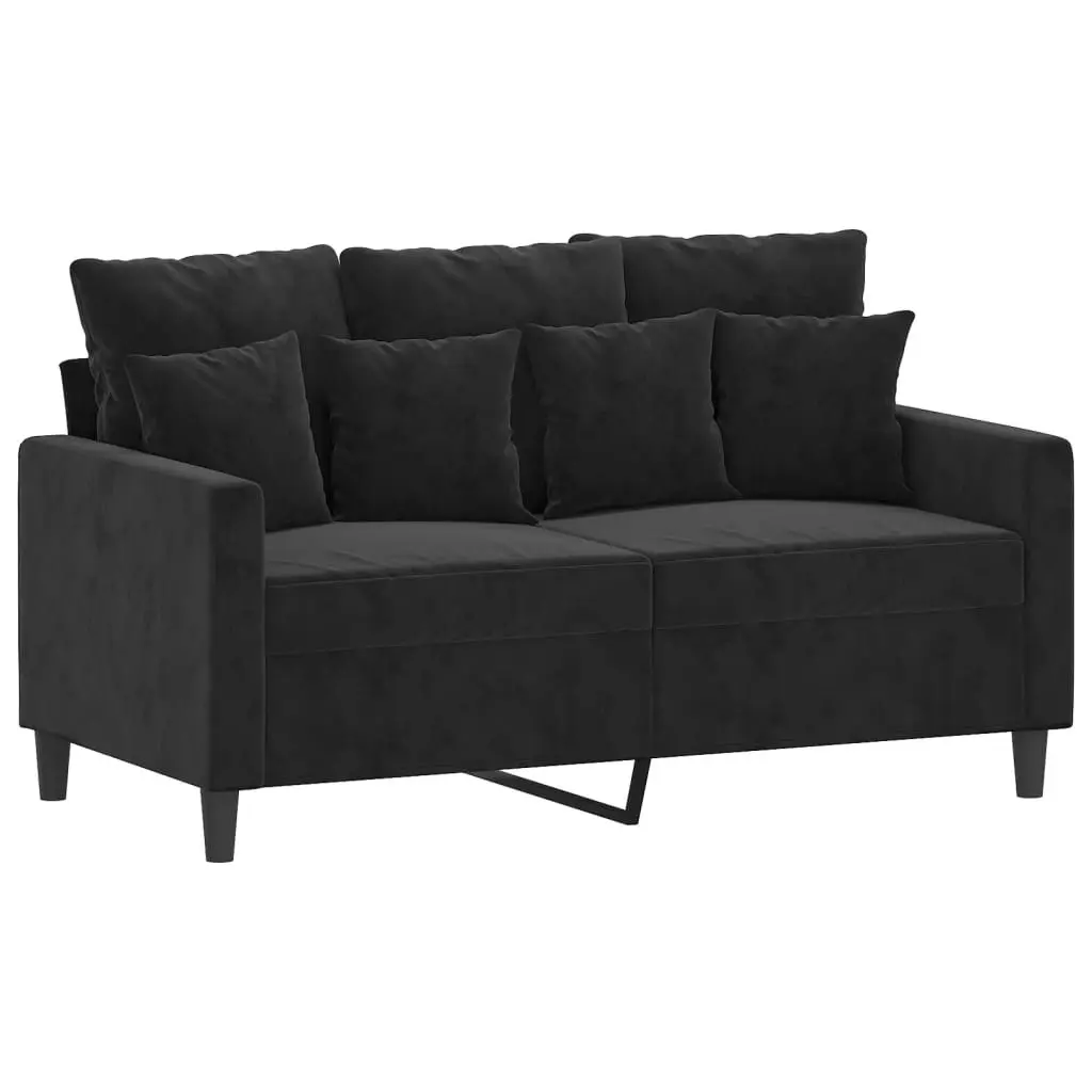 3 Piece Sofa Set with Cushions Black Velvet 3201715