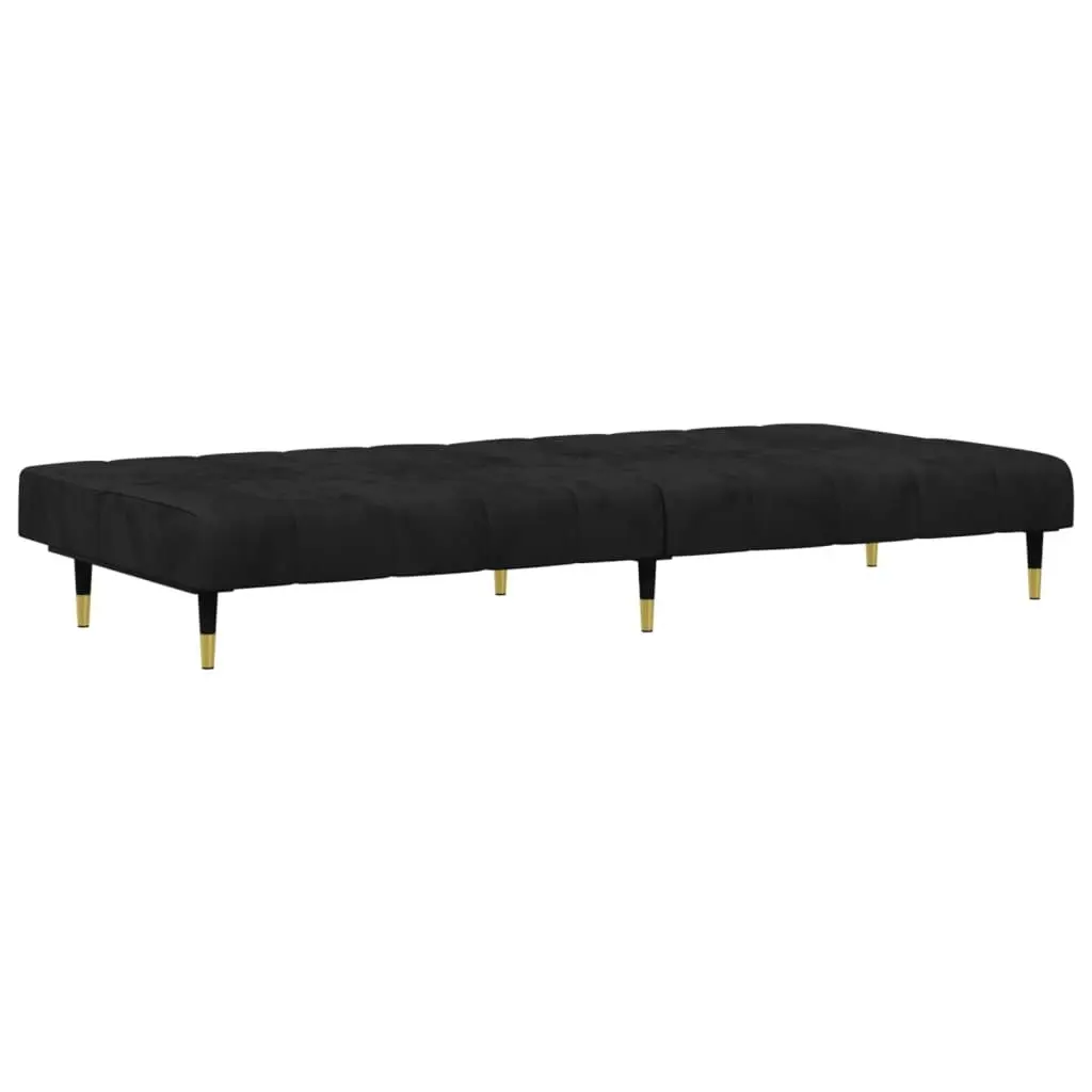 2 Piece Sofa Set Black Velvet 3216298