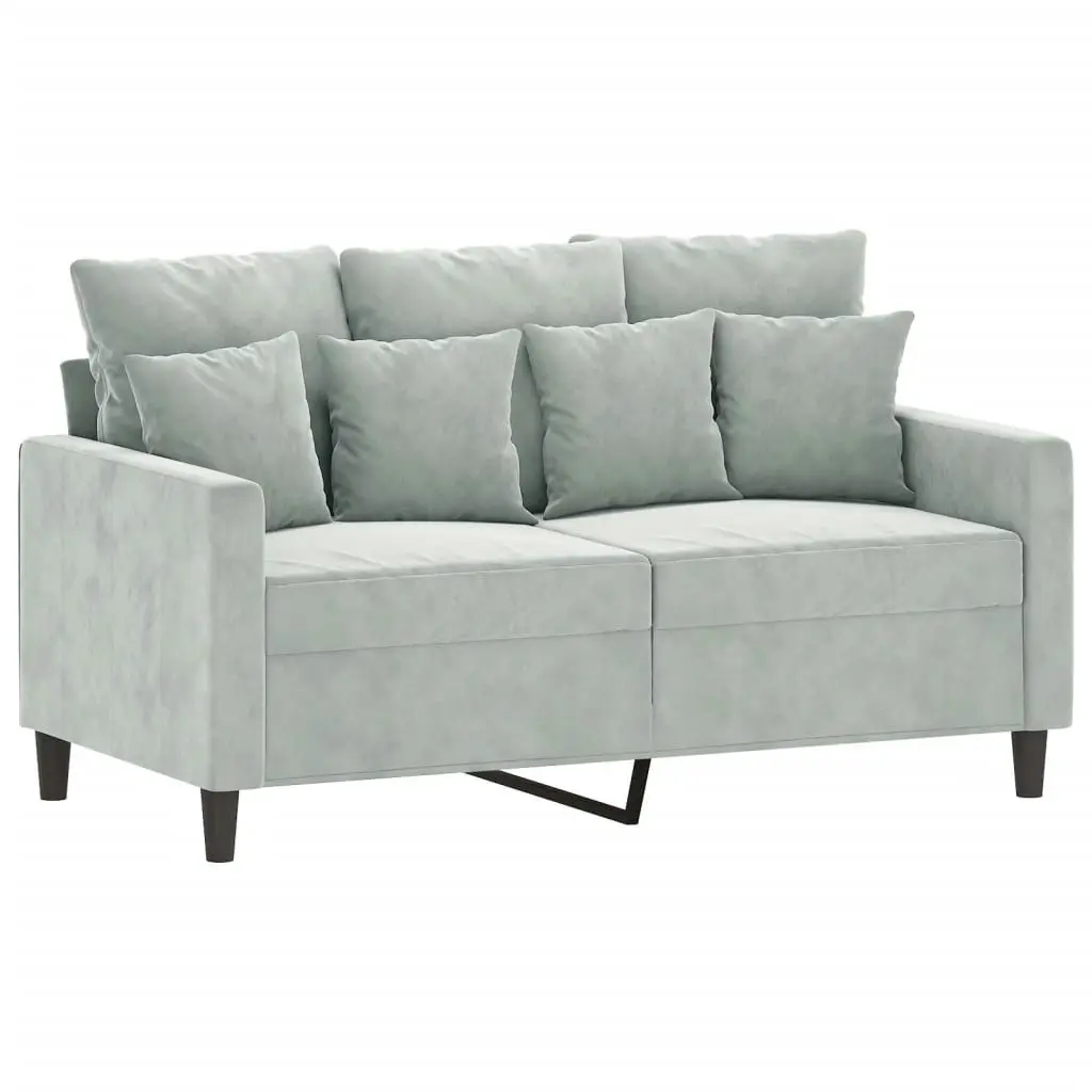 3 Piece Sofa Set with Cushions Light Grey Velvet 3201730