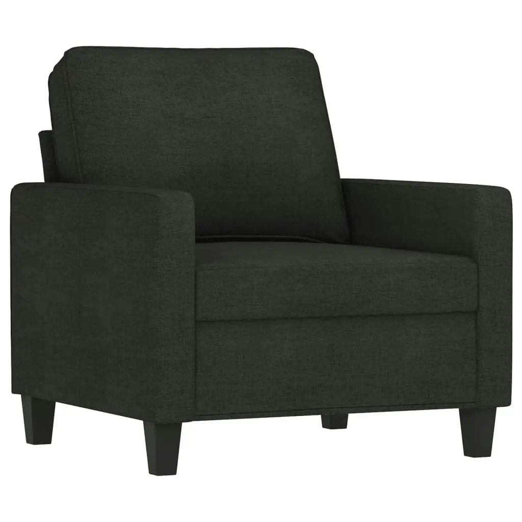 3 Piece Sofa Set with Cushions Black Fabric 3201432