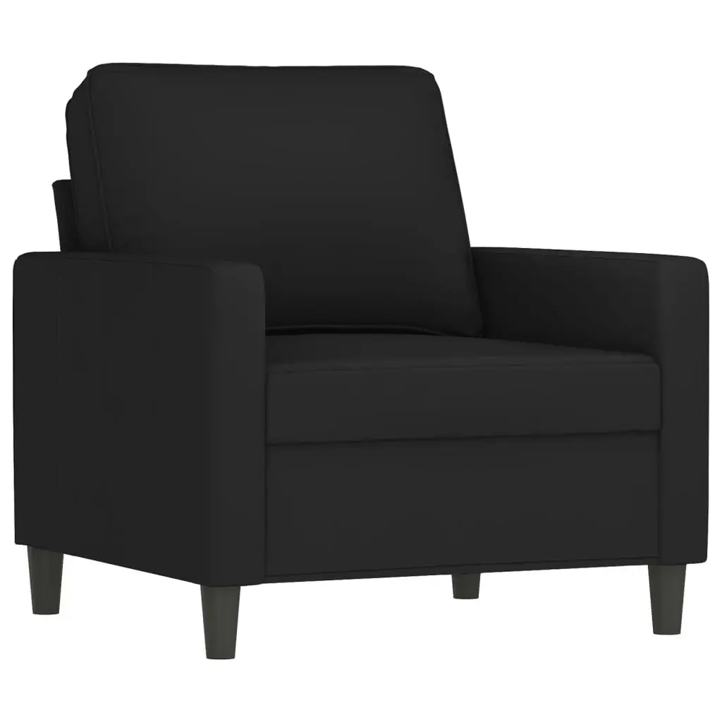 3 Piece Sofa Set with Cushions Black Velvet 3201481