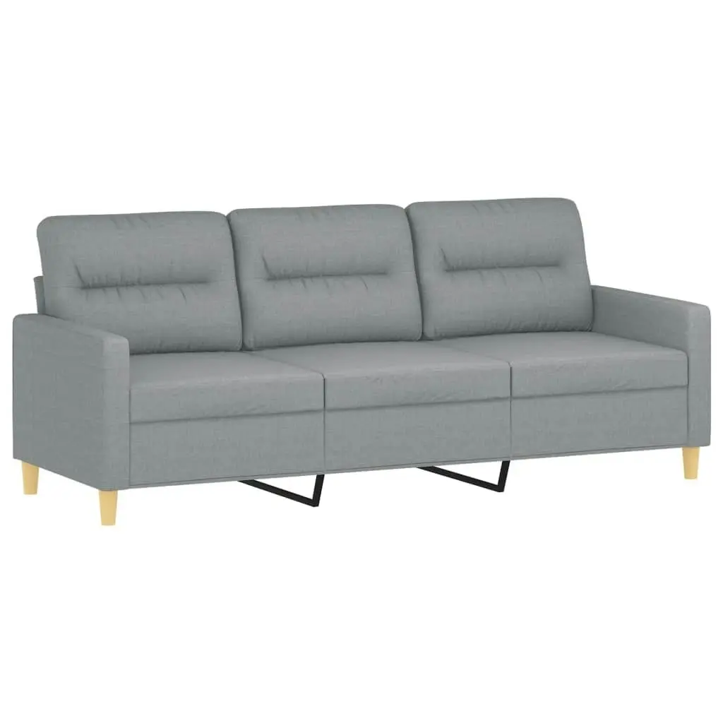 3 Piece Sofa Set with Cushions Light Grey Fabric 3201536