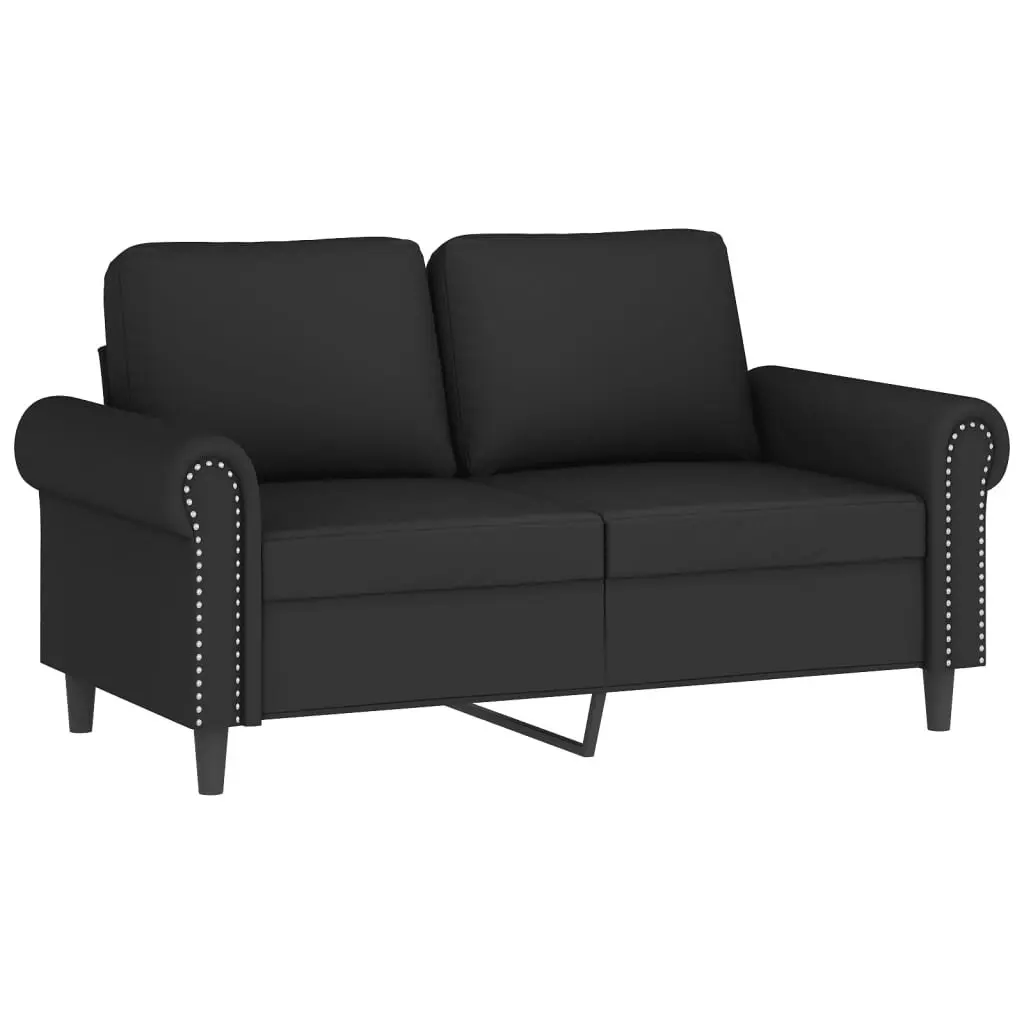 2 Piece Sofa Set with Pillows Black Velvet 3202235