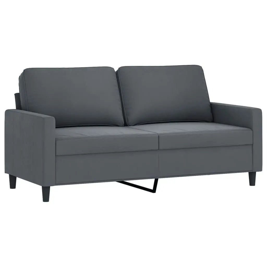 3 Piece Sofa Set with Cushions Dark Grey Velvet 3201507