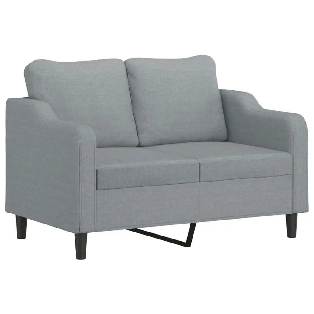 3 Piece Sofa Set with Pillows Light Grey Fabric 3201858