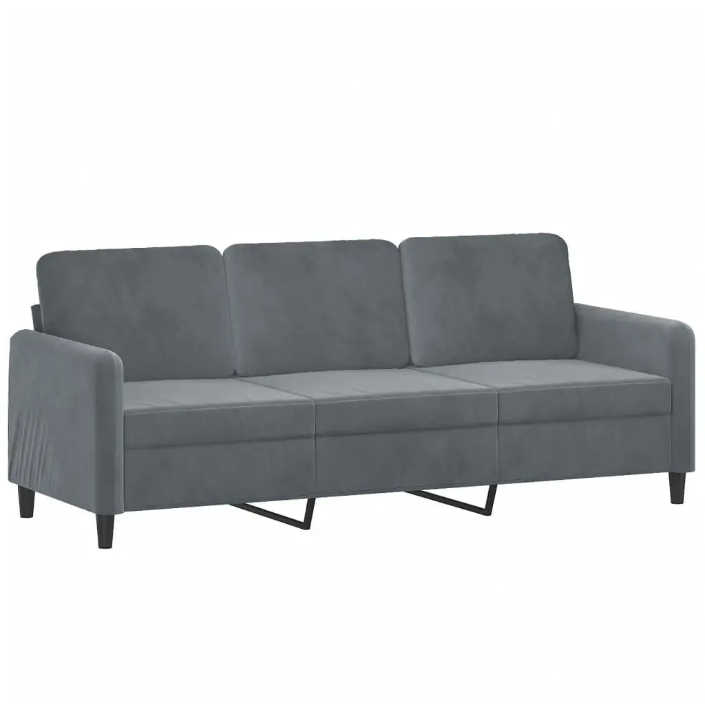 3 Piece Sofa Set Dark Grey Velvet 3201935