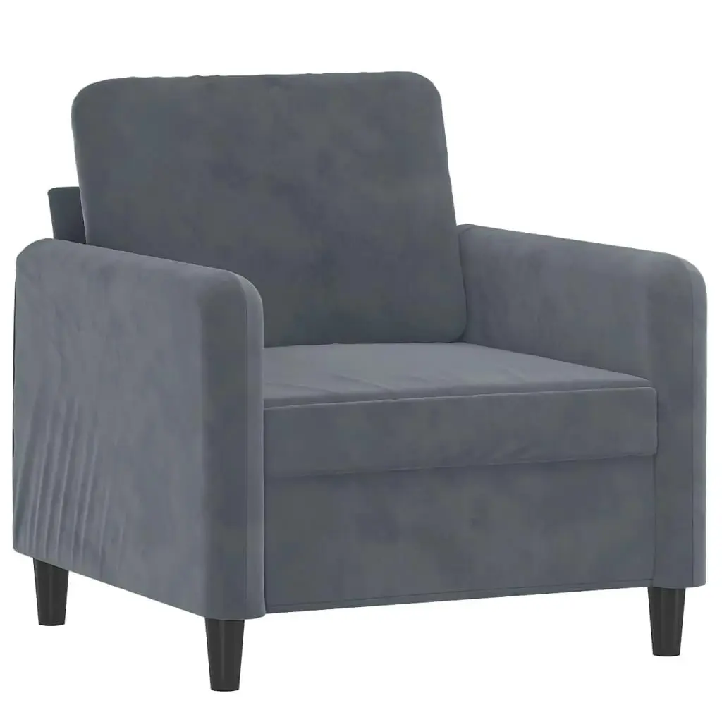 3 Piece Sofa Set Dark Grey Velvet 3201935