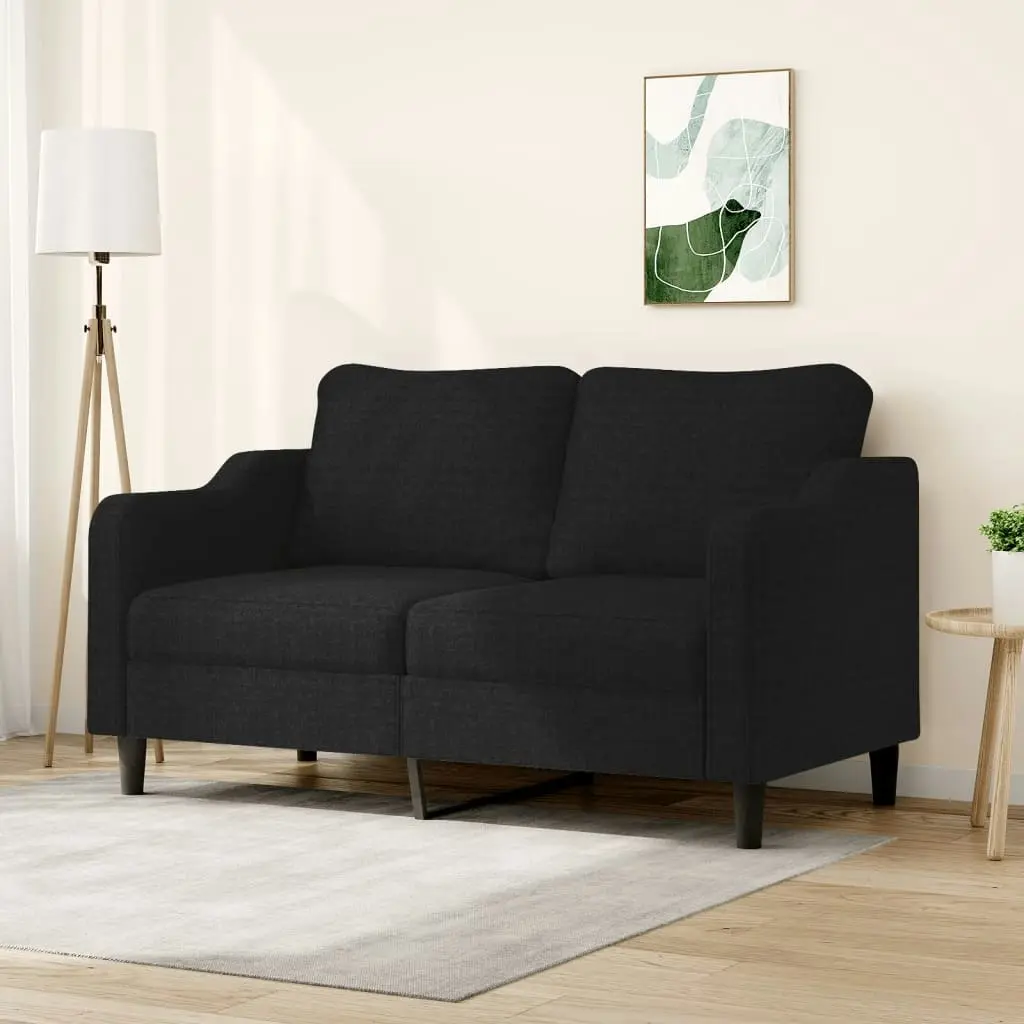 2-Seater Sofa Black 140 cm Fabric 359363