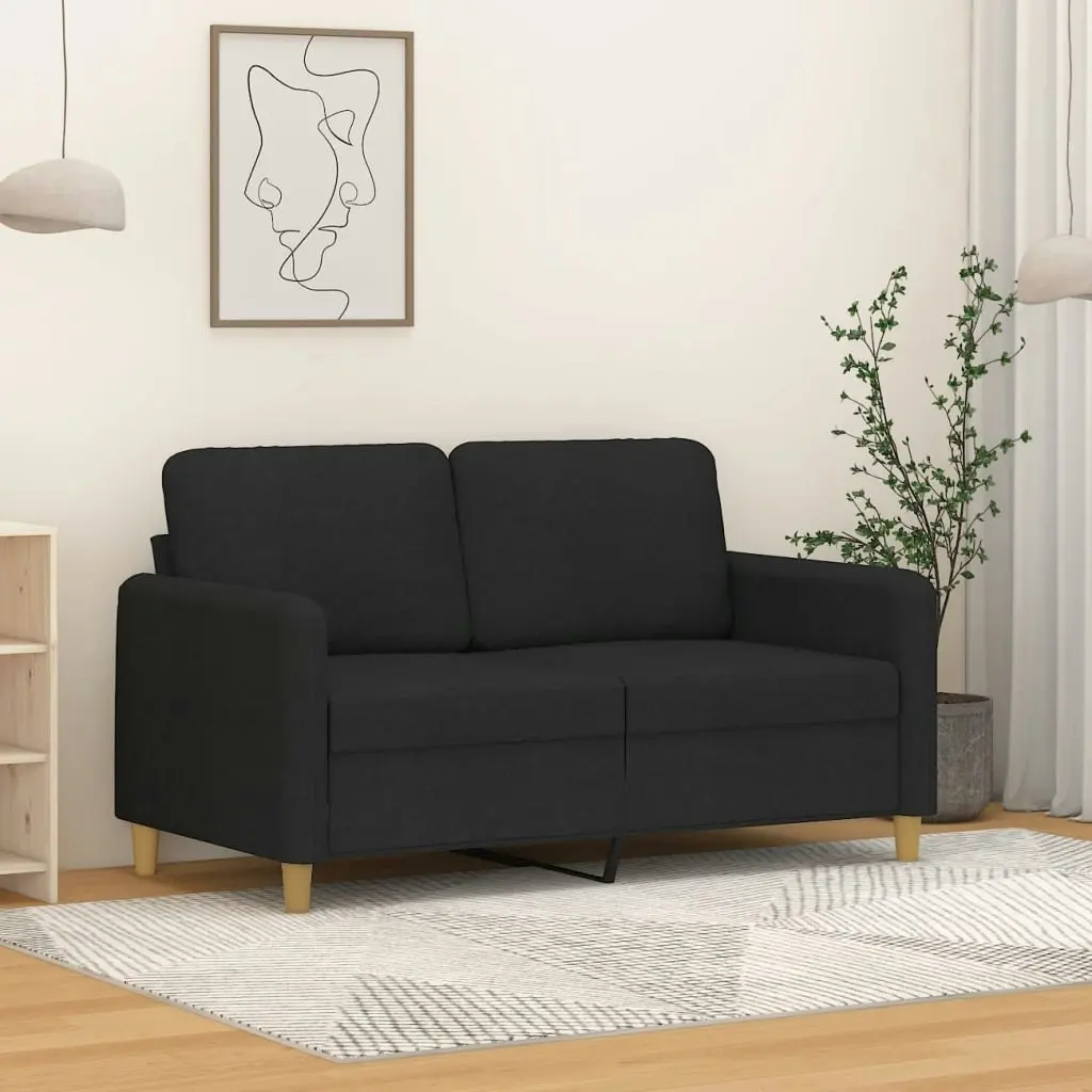 2-Seater Sofa Black 120 cm Fabric 359474