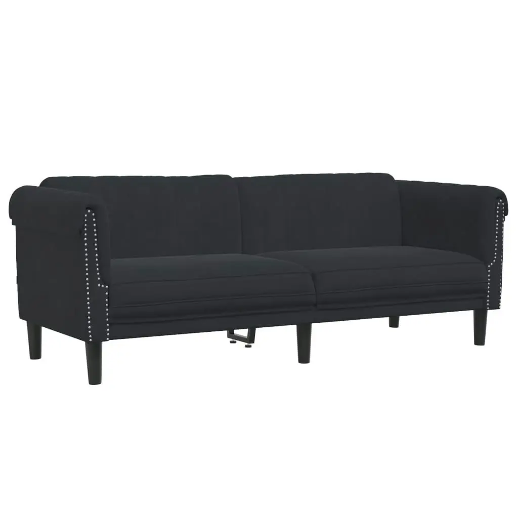 3 Piece Sofa Set Black Velvet 3209214