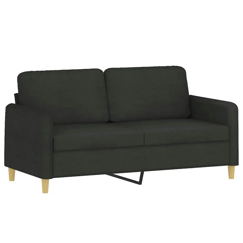 3 Piece Sofa Set with Cushions Black Fabric 3202098