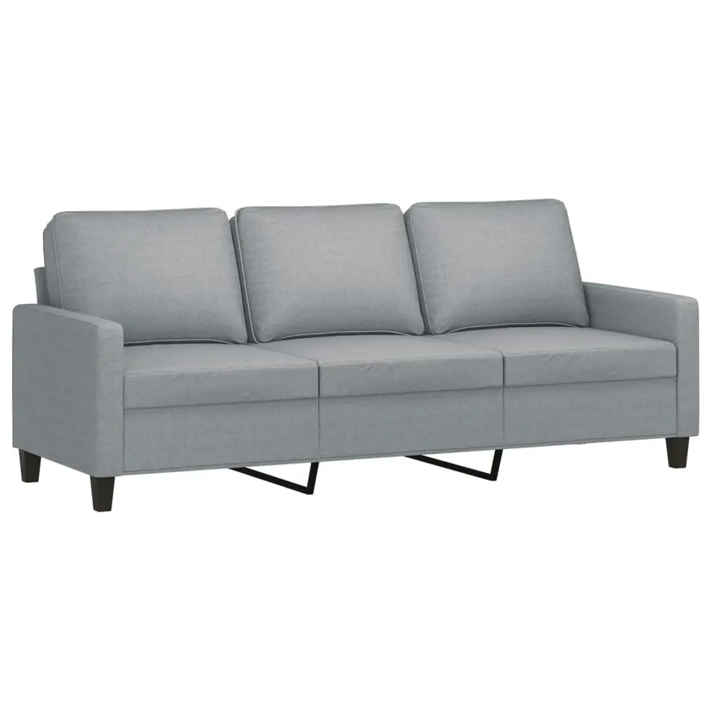 3 Piece Sofa Set with Cushions Light Grey Fabric 3201468