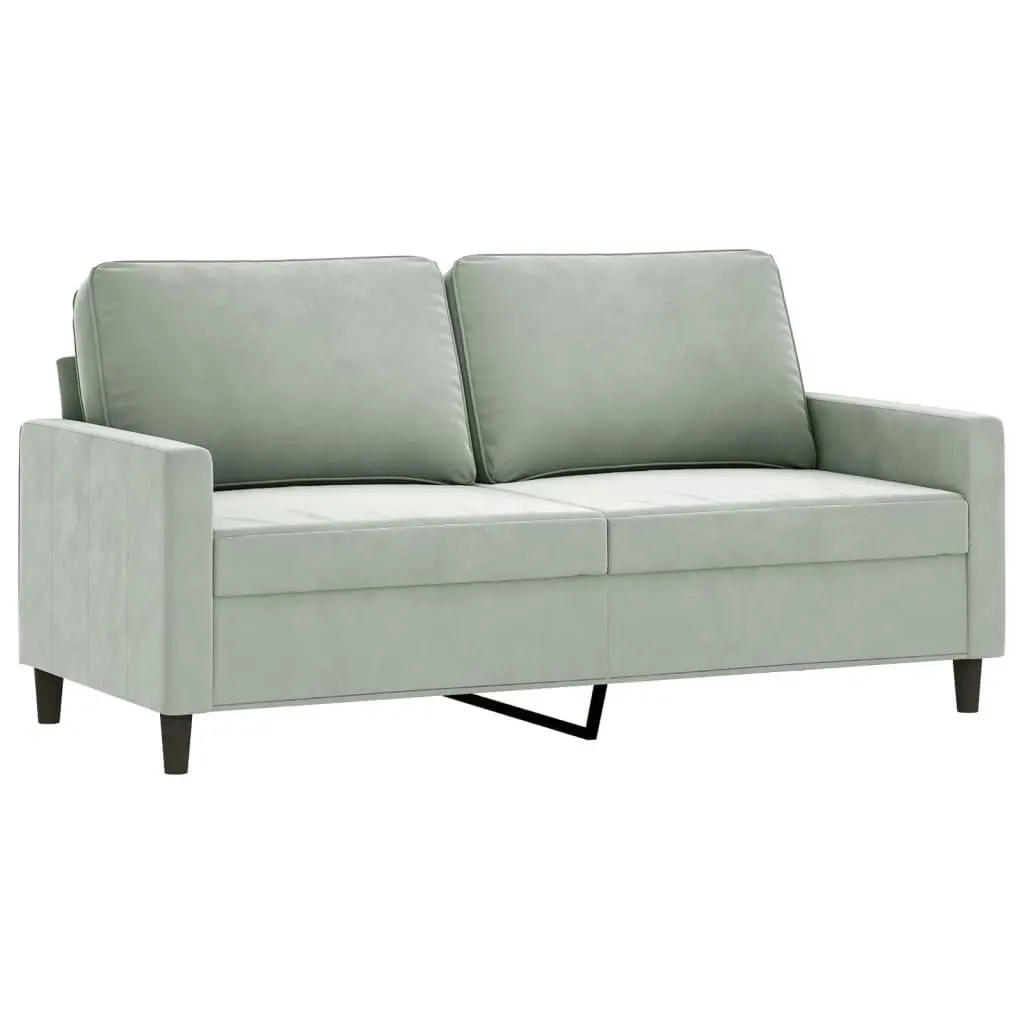 3 Piece Sofa Set with Cushions Light Grey Velvet 3201506