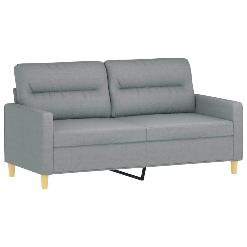 3 Piece Sofa Set with Pillows Light Grey Fabric 3201592