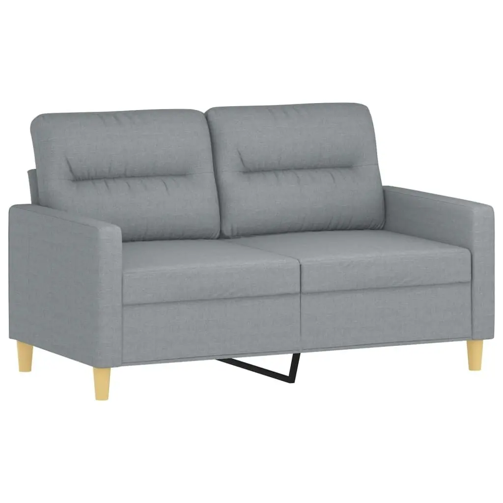 3 Piece Sofa Set with Pillows Light Grey Fabric 3201592