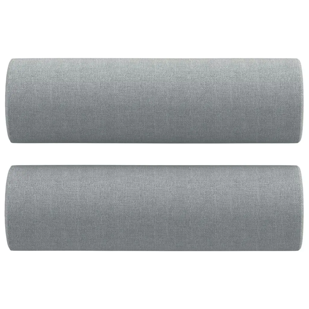 3 Piece Sofa Set with Pillows Light Grey Fabric 3201592