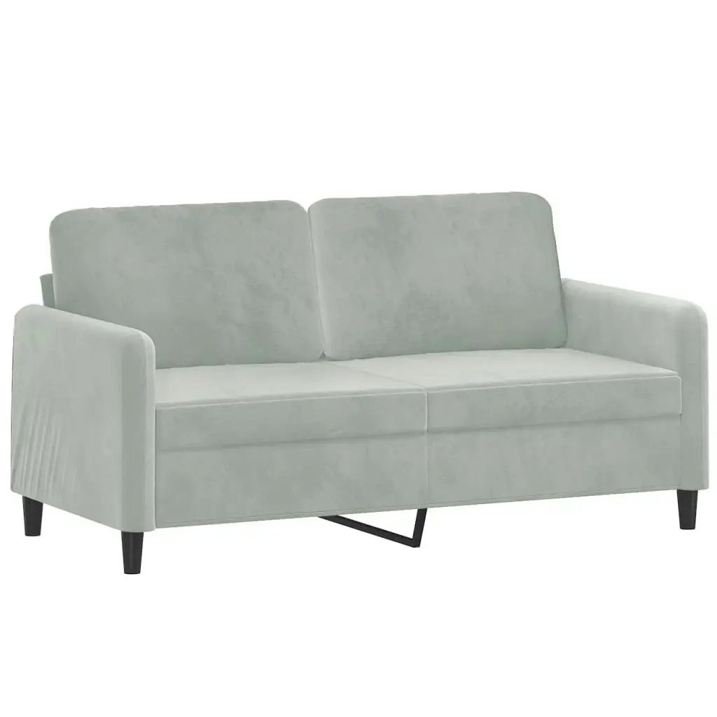 3 Piece Sofa Set with Pillows Light Grey Velvet 3202004