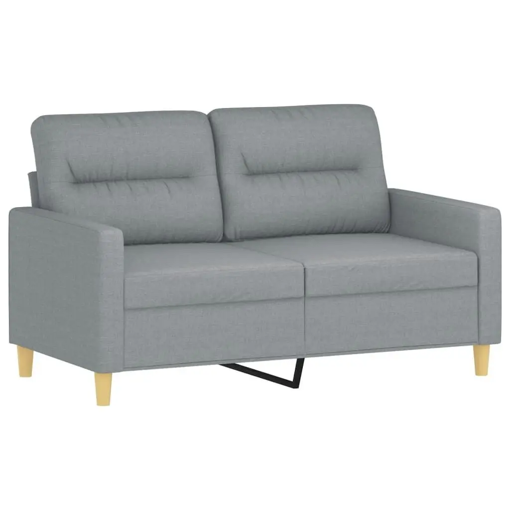 3 Piece Sofa Set with Pillows Light Grey Fabric 3201552