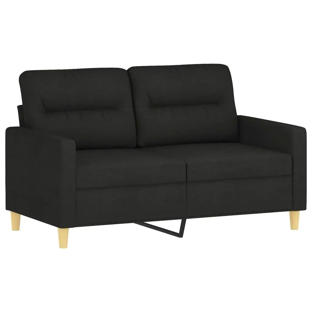 3 Piece Sofa Set with Cushions Black Fabric 3201580