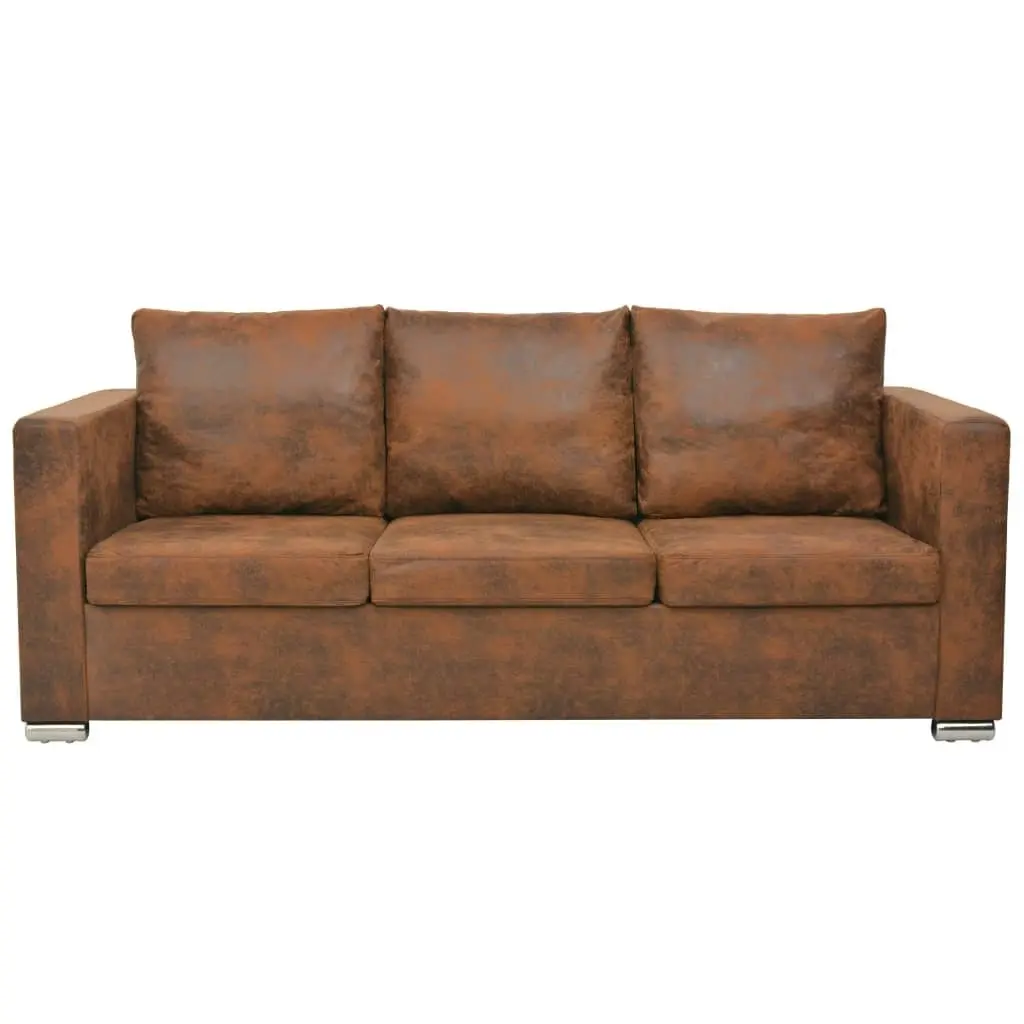 3-Seater Sofa 191x73x82 cm Artificial Suede Leather 244703