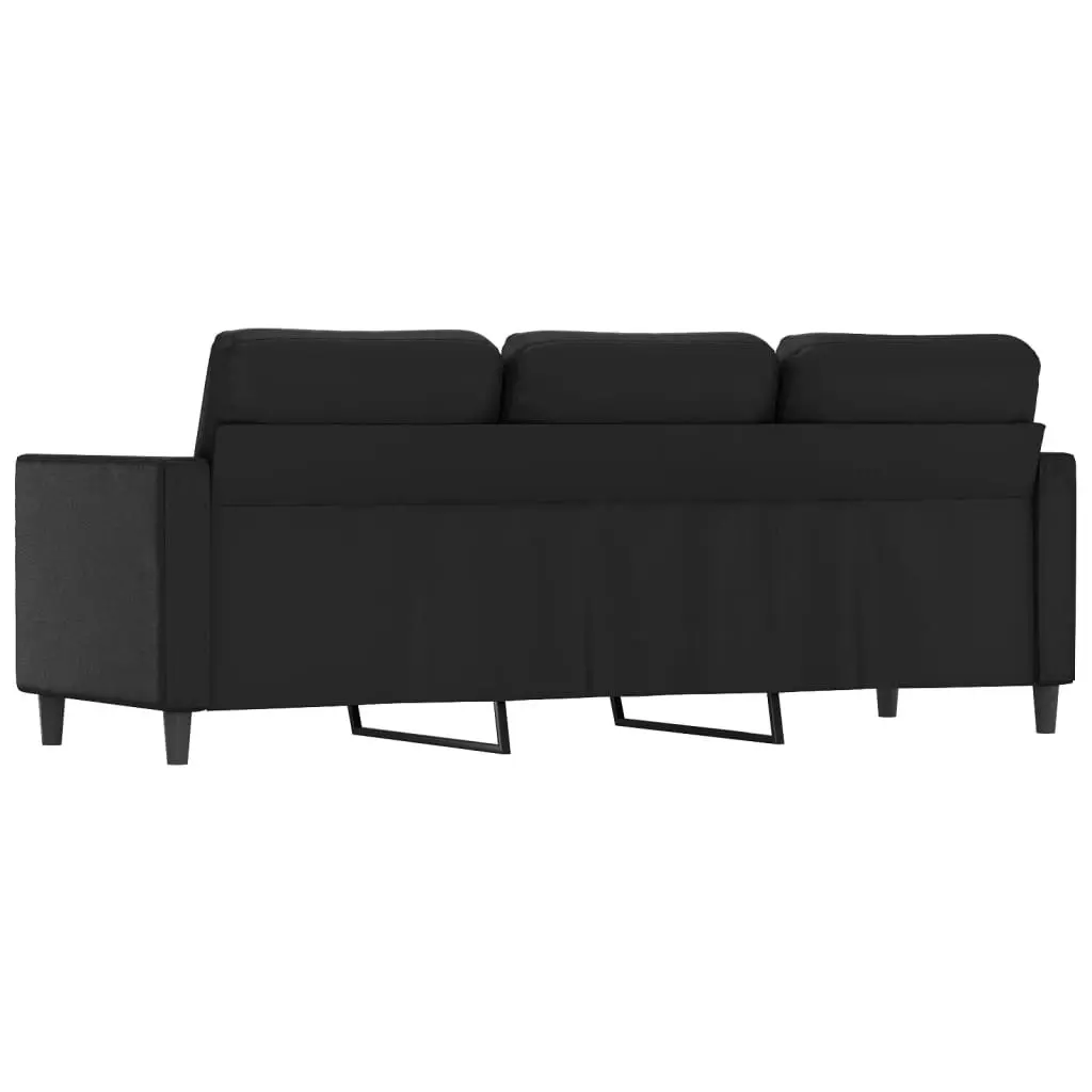 3-Seater Sofa Black 180 cm Faux Leather 359338