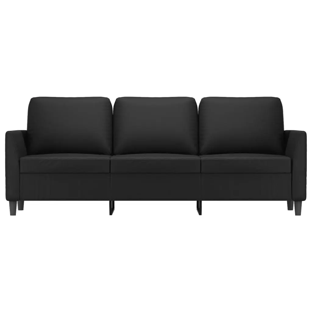 3-Seater Sofa Black 180 cm Faux Leather 359338