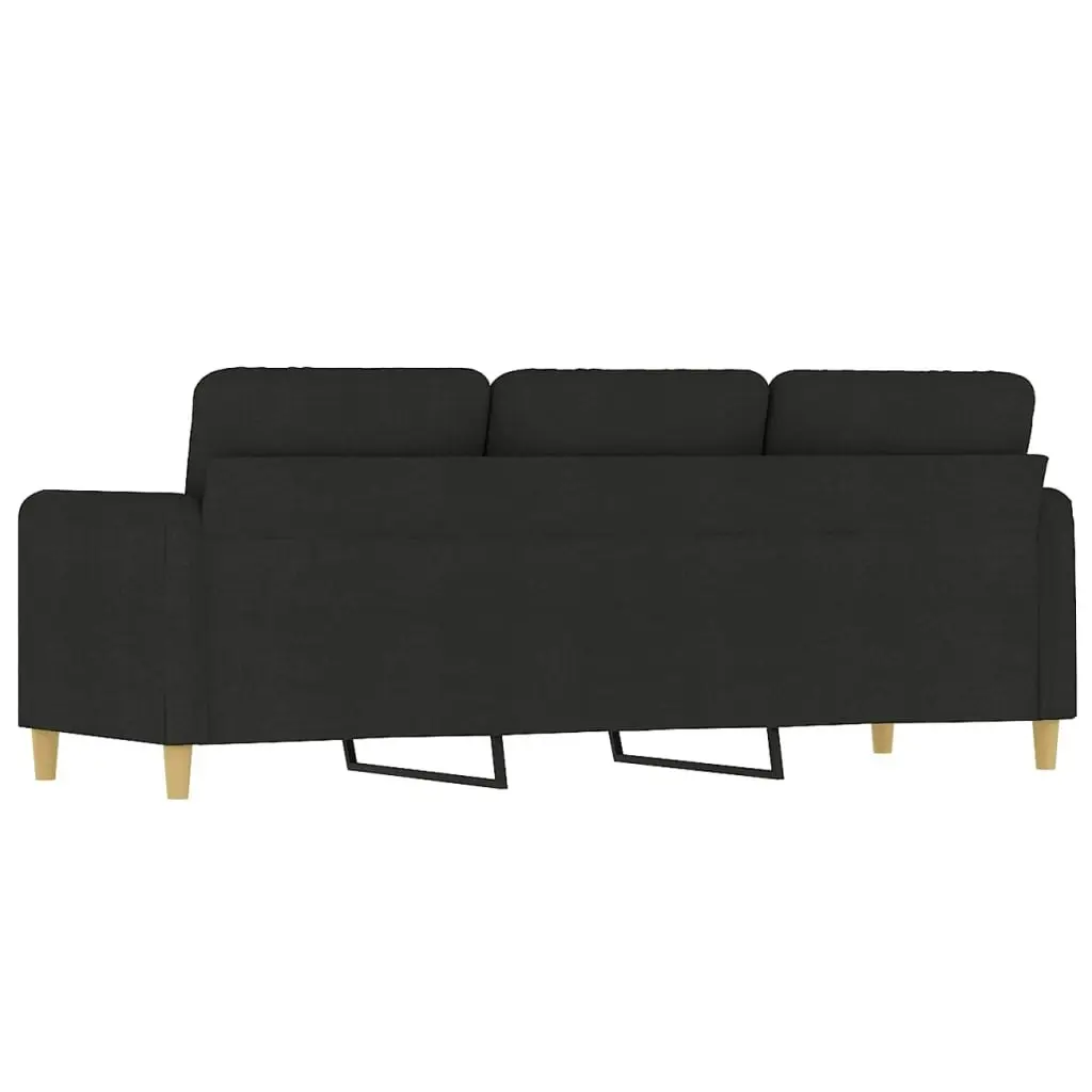 3-Seater Sofa Black Fabric 180 cm 359490