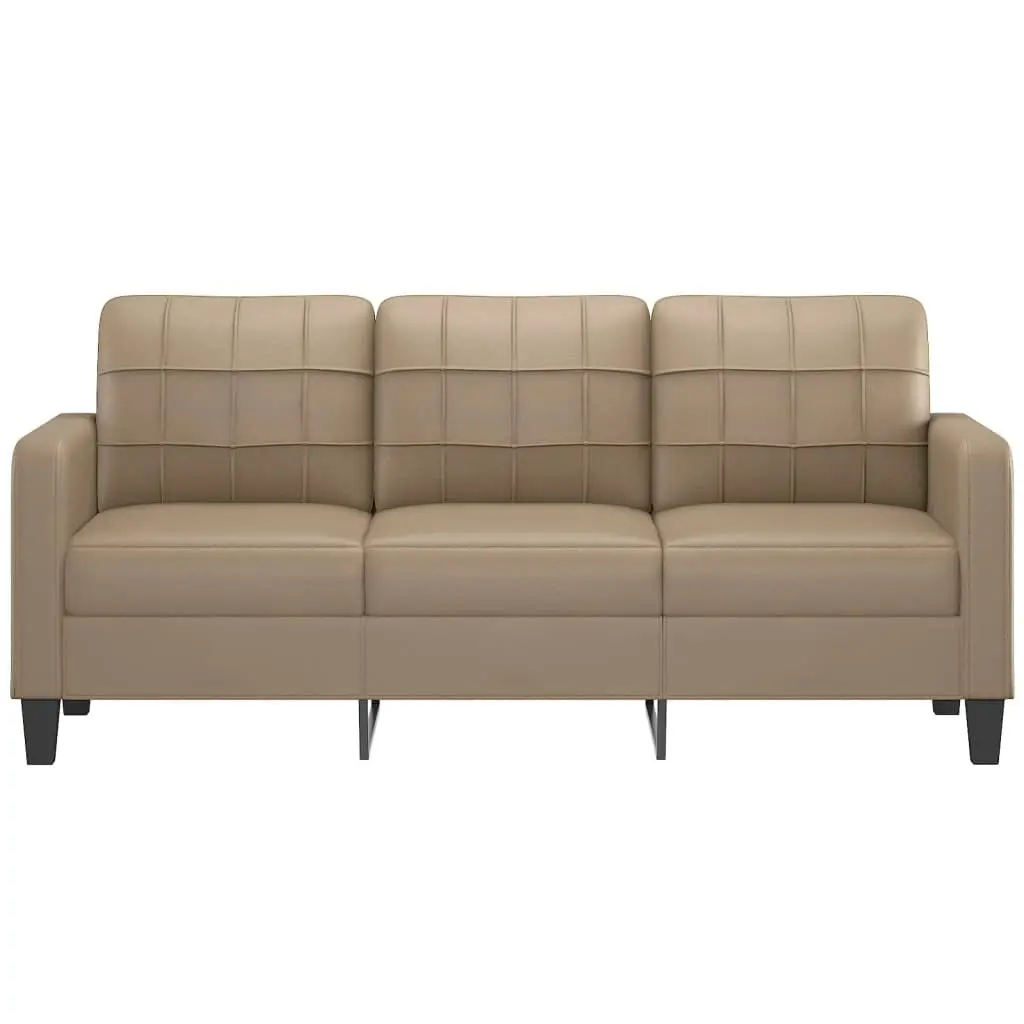 3-Seater Sofa Cappuccino 180 cm Faux Leather 359126