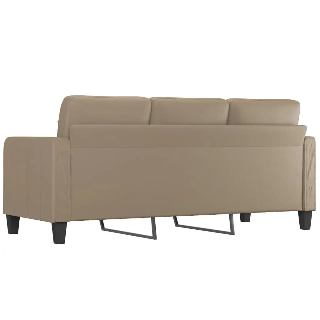 3-Seater Sofa Cappuccino 180 cm Faux Leather 359126