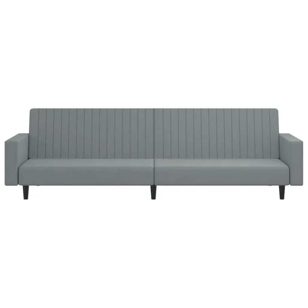 2-Seater Sofa Bed Light Grey Velvet 337650