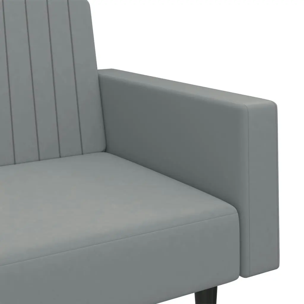 2-Seater Sofa Bed Light Grey Velvet 337650