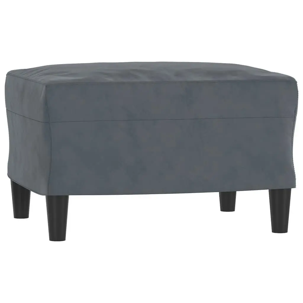 3-Seater Sofa with Footstool Dark Grey 180 cm Velvet 3201108