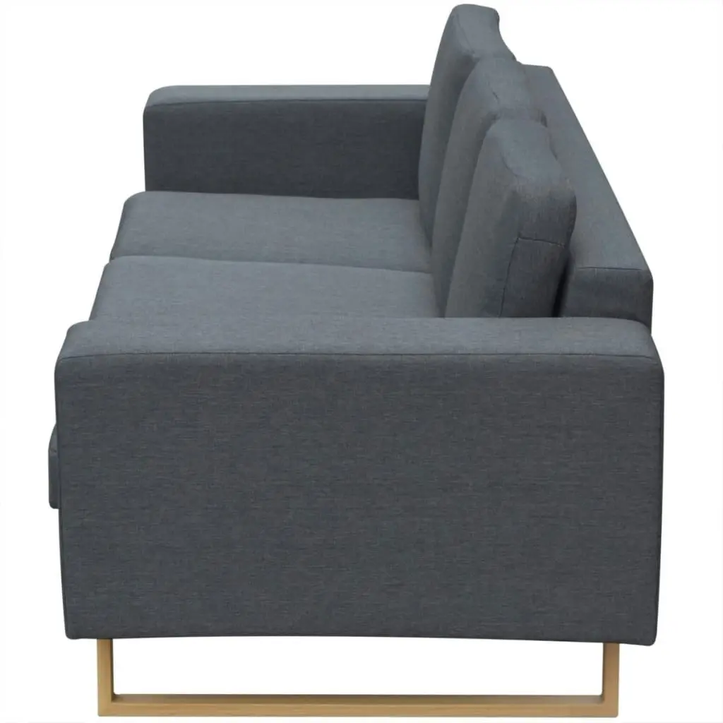 3-Seater Sofa Fabric Dark Grey 243187