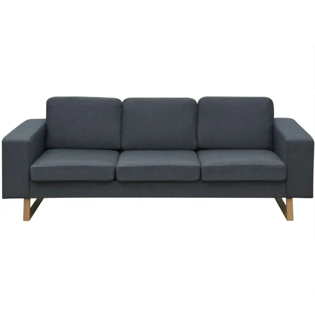 3-Seater Sofa Fabric Dark Grey 243187